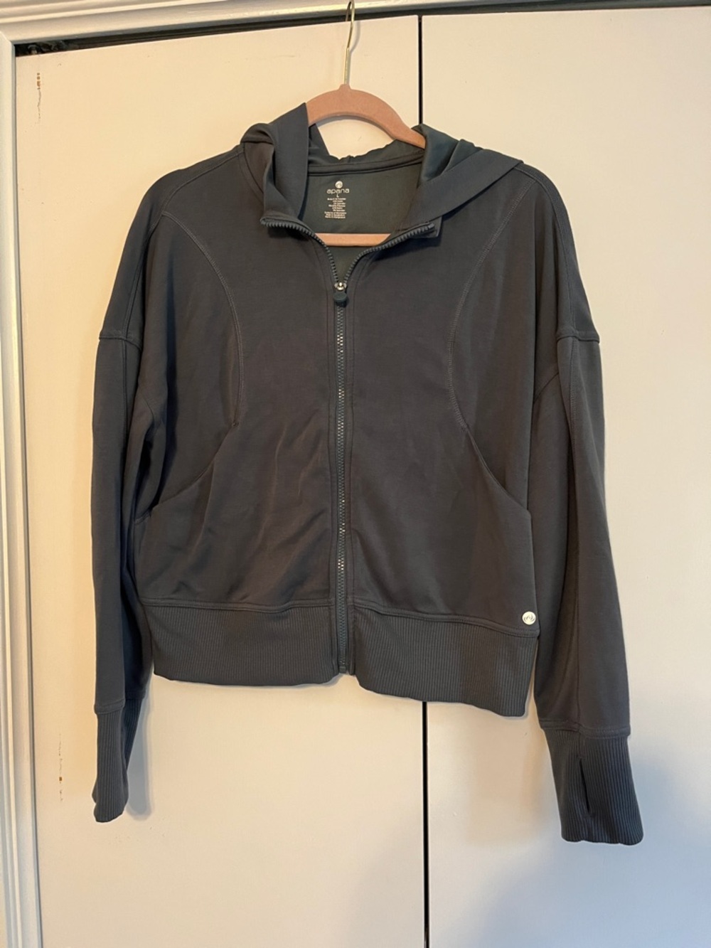 Apana Bluish Gray Zipped Hoodie